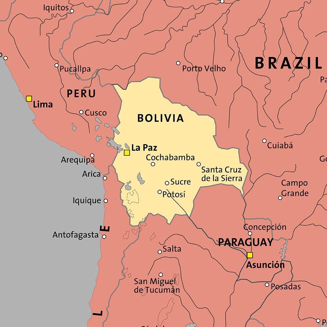 Mappa della Bolivia
