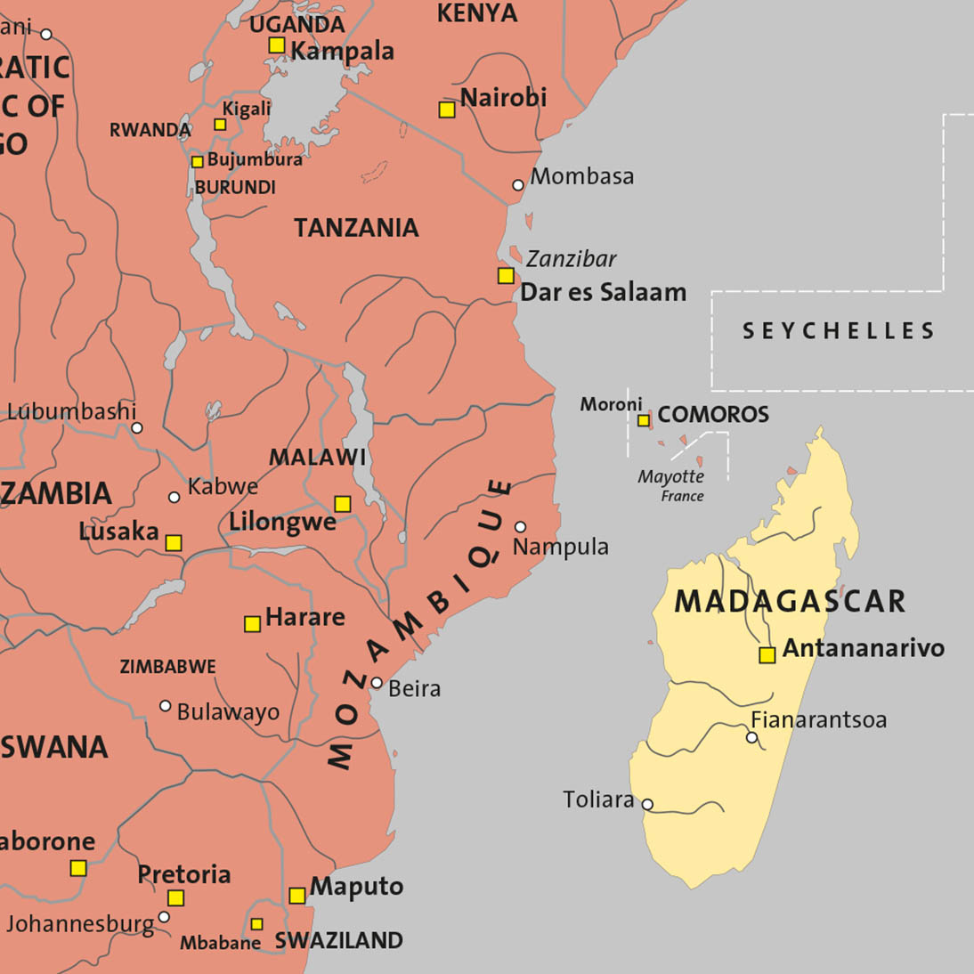 Mappa del Madagascar