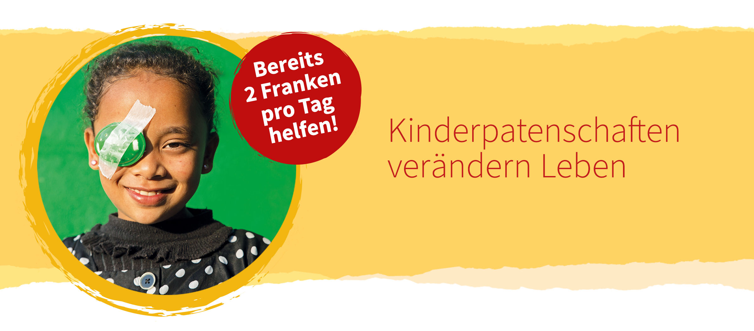 Übernehmen Sie eine Patenschaft für Kinder mit Behinderungen. Bereits 2 Franken pro Tag helfen!